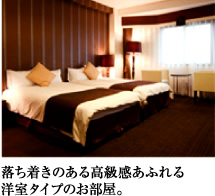落ち着きのある高級感あふれる洋室タイプのお部屋。